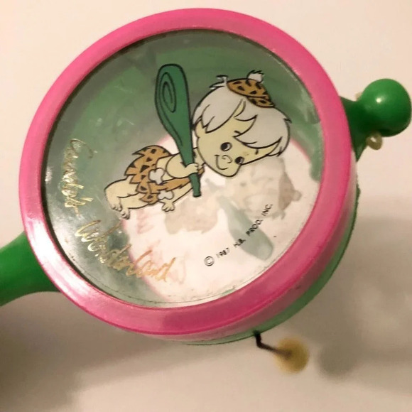 Vintage 1987 Flintstones Bam Bam Canadas Wonderland Drum Toy Rattle - Picture 3 of 13
